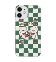 Iphone 12 Uyumlu Double Bear Tasarımlı Şeffaf Telefon Kılıfı