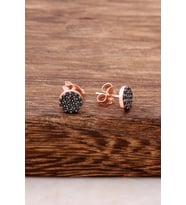 Safir Taşlı Tasarım Rose Gümüş Küpe 3769