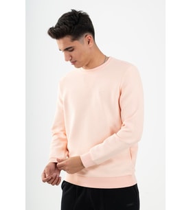 Maraton Regular Erkek Bisiklet Yaka Mercan Sweatshirt