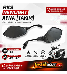 RKS New Light Motosiklet Ayna Takımı Sağ Sol Dikiz Aynası Scooter Aynası Orijinal Uyumlu Siyah
