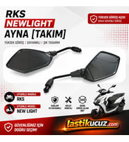 RKS New Light Motosiklet Ayna Takımı Sağ Sol Dikiz Aynası Scooter Aynası Orijinal Uyumlu Siyah