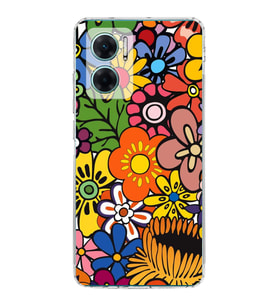PrintiFy Xiaomi Redmi Note 11E ile Uyumlu 1mm Slim Fit Retro Colors 2 Baskılı Şeffaf  Kılıf