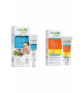 Herba Derm 50+ Spf Güneş Kremi 75 Ml + Renk Açıcı Leke Kremi 55 Ml