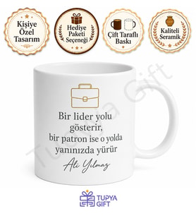 Yılın En İyi Patronu Yazılı Baskılı Kupa Bardak Hediye Patron Günü