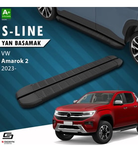 S-Dizayn VW Amarok 2 S-Line Siyah Yan Basamak 203 Cm 2023 Üzeri A+ Kalite