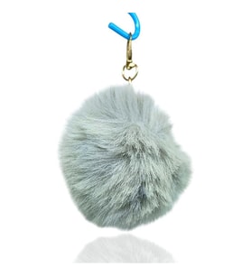 Peluş Ponpon Anahtarlık Gri