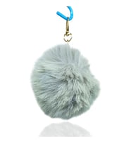 Peluş Ponpon Anahtarlık Gri