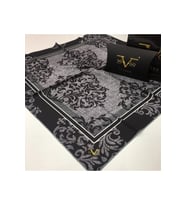 Mandala Desen Black Seri Twill Eşarp Eşarp Askısı ile Birlikte 90x90 cm Antrasit