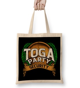 Funny Toga Party Security Guard Greek Wreath Bez Çanta Uzun Saplı