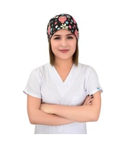 Baykuş Çiçekli Desenli Doktor Hemşire Aşçı Cerrahi Bone  (Çok Renkli)