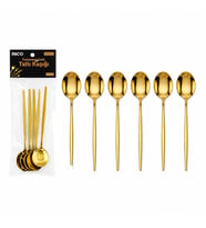 6 Parça Tatlı Kaşığı Seti - Gold Renk - Paslanmaz Çelik