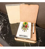 Osmanlı Tuğrası Ahşap Kutulu Defter Kalem Set 001