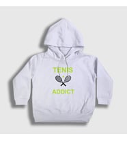 Presmono Unisex Çocuk Beyaz Addict Spor Tennis Tenis Kapüşonlu Sweatshirt 329832tt (Beyaz)