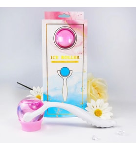 Face Yoga İce Roller Sıcak ve Soğuk Gua Sha Yüz Masaj Silindiri Pembe Renk