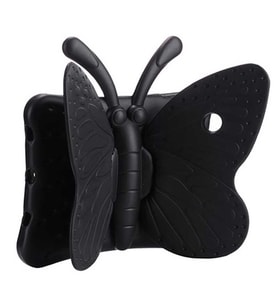 Apple iPad 7. Nesil 10.2" Kılıf Kelebek Desen Case A2197 A2200 A2198 (Siyah)