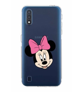 Samsung Galaxy A01  Kamera Korumalı Kapak Minnie Mouse Tasarımlı  Şeffaf Kılıf