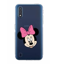 Samsung Galaxy A01  Kamera Korumalı Kapak Minnie Mouse Tasarımlı  Şeffaf Kılıf