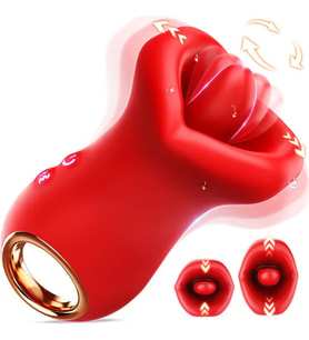 Şarjlı Tutma Aparatlı Dudak ve Dil Yalama Hareketli Titreşimli Klitoris Uyarıcı 3 in 1 Oral Vibratör