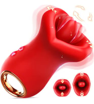 Şarjlı Tutma Aparatlı Dudak ve Dil Yalama Hareketli Titreşimli Klitoris Uyarıcı 3 in 1 Oral Vibratör