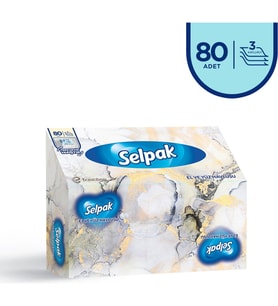 Selpak El ve Yüz Havlusu Kutulu Mermer Desen 80 Yaprak