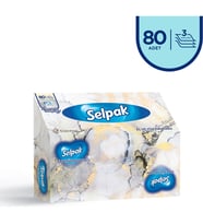 Selpak El ve Yüz Havlusu Kutulu Mermer Desen 80 Yaprak