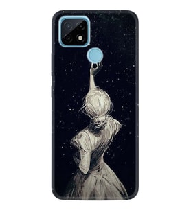 Realme C21 Kılıf Desenli Silikon Star Woman 1332