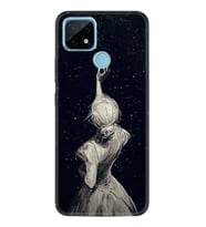 Realme C21 Kılıf Desenli Silikon Star Woman 1332