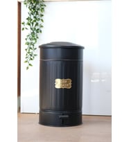 Siyah Galvaniz Metal Çöp Kovası, 30 Litre, Pedallı, Dayanıklı ve Şık
