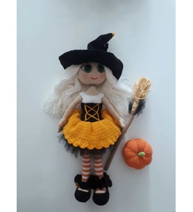 Tatlı Cadı Amigurumi Organik Oyuncak