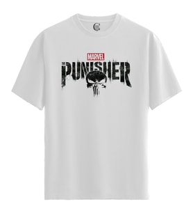 The Punisher - %100 Pamuklu Erkek Beyaz Tişört - Premium Quality