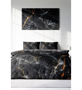 Çift Kişilik ( Lastikli Çarşaflı ) %100 Pamuk Saten Nevresim Takımı Lux Marble