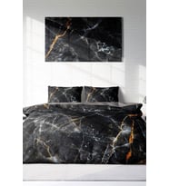 Çift Kişilik ( Lastikli Çarşaflı ) %100 Pamuk Saten Nevresim Takımı Lux Marble