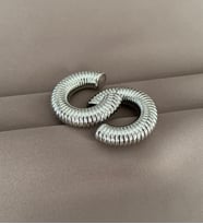 Tırtıklı Salyangoz C Model Küpe (Gümüş)