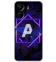 Xiaomi Redmi 13C Kılıf HD Desen Baskılı Kılıf - Dark Neon Yaprak A Harfi