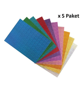 Bigpoint Metalik Renkli Karton A4 Karışık 10'lu Poşet x 5 Paket