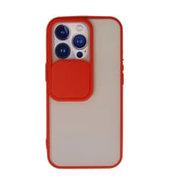 Apple İphone 13 Pro Kılıf Palm Buzlu Kamera Sürgülü Silikon - Kırmızı