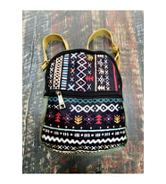 Salina Bag Etnik Otantik Desenli Küçük Sırt Çantası Seyehat Günlük Kullanım Çanta Su Geçirmez (Saks-Kırmızı)