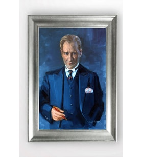 Gümüş Çerçeveli Atatürk Tablo cv1069