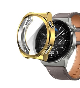 Microsonic Huawei Watch GT 3 Pro 46mm Titanyum Kılıf 360 Full Round Soft Silicone Gold