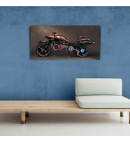 Futuristik Motosiklet Resmi Kanvas Tablo 60 x 120