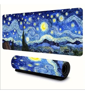 70X30 CM VAN GOGH YILDIZLI GECE TASARIMI KAYDIRMAZ TABAN SPEED YÜZEY OYUNCU MOUSE PAD GAMİNG