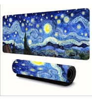 70X30 CM VAN GOGH YILDIZLI GECE TASARIMI KAYDIRMAZ TABAN SPEED YÜZEY OYUNCU MOUSE PAD GAMİNG