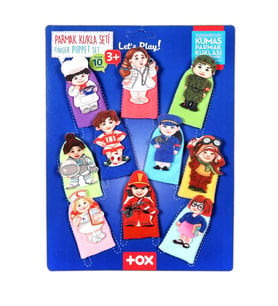 Tox Meslekler 10 Parça Parmak Kukla , Eğitici Oyuncak T762