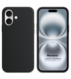 Microsonic Apple iPhone 16 Plus Kılıf Liquid Lansman Silikon Siyah (Siyah)