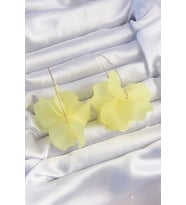 Pirinç Sarı Renkli Flora Küpe
