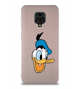 Xiaomi Redmi Note 9 Pro Soft Premier Kapak Donald Duck-A Tasarımlı Silikon Kılıf - Pudra (Şeffaf)