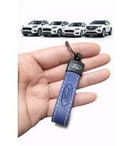 Ford Ve Logolu Anahtarlık SUNİ Deri (LACİVERT) (Standart)