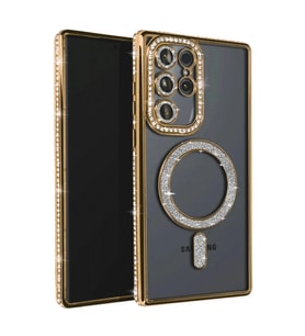 Samsung Galaxy S23 Ultra Joke Simli Magneticsafe Kılıf - Gold