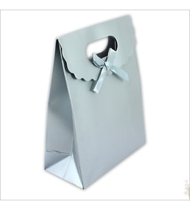 El Geçmeli Karton Çanta 38 x 27 x 15 cm, Mat Gümüş - 1 Adet (STD)