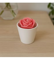 Nil Premium Çiçek Figürlü Doğal Soya Mum - El Yapımı (Beyaz)